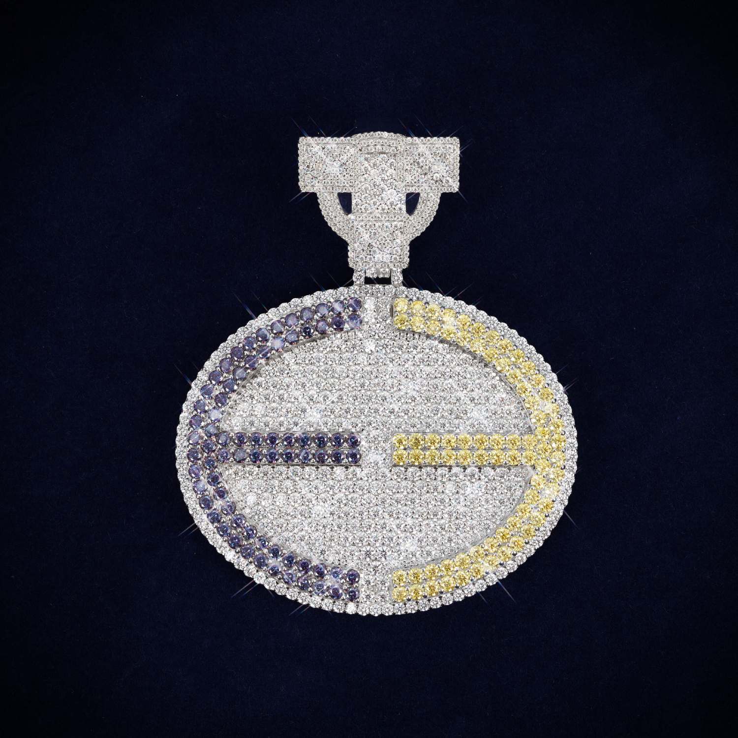 E 茙 Custom Circle Moissanite Pendant 14K Gold、mySite、hinf8tx79