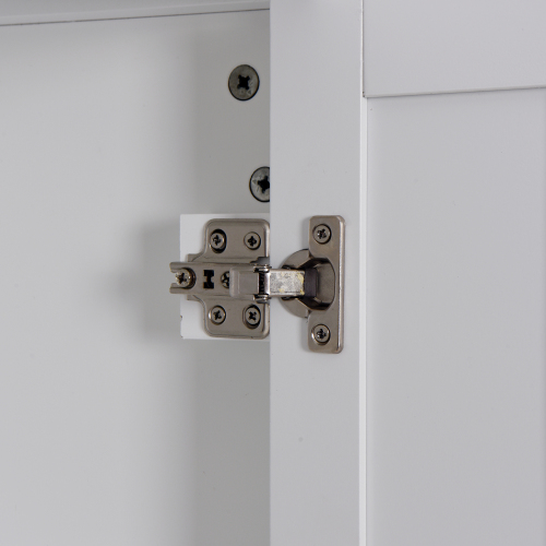 White Lift Top Entryway Storage Cabinet with 2 Safety Hinge, Wooden Toy Box、、casual