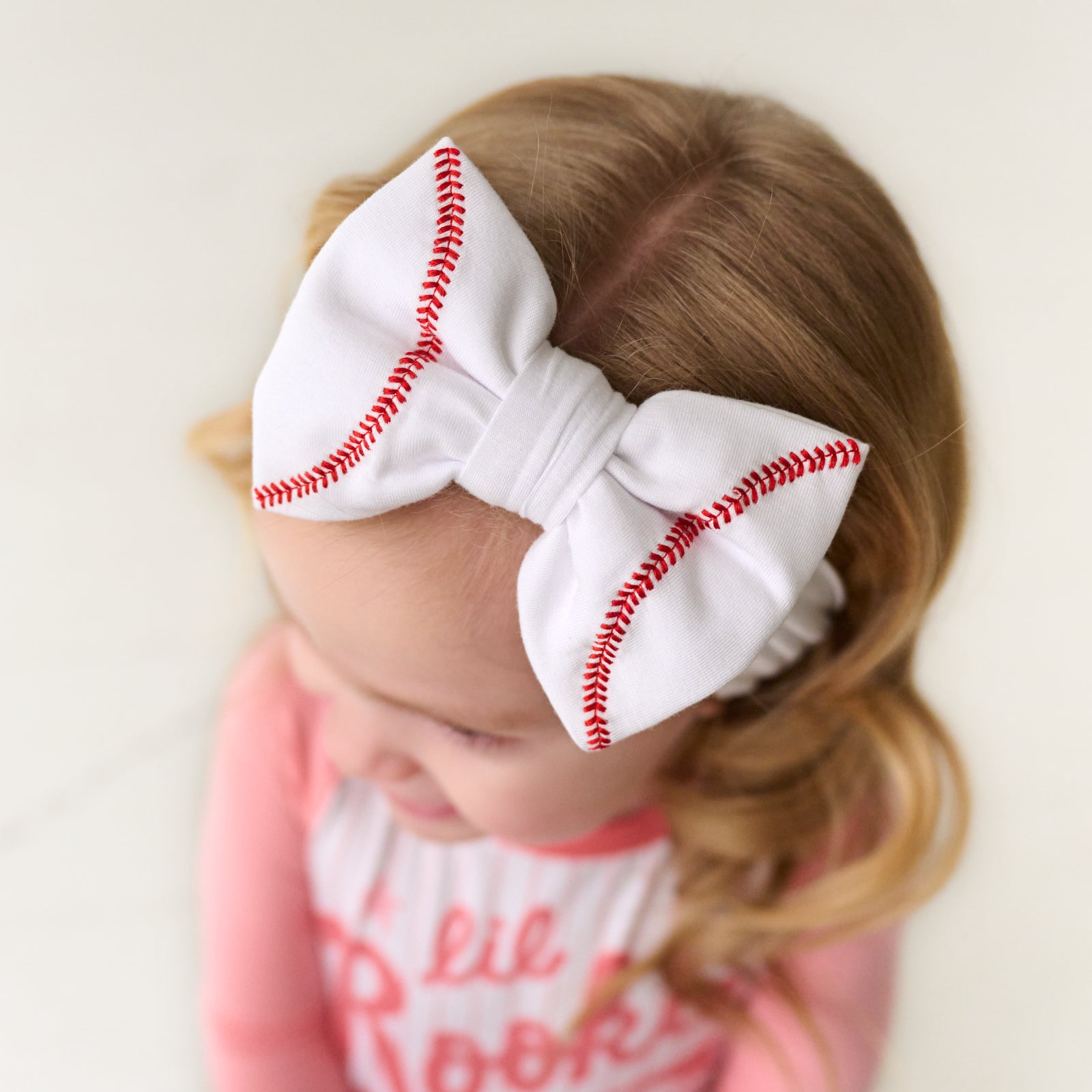 Embroidered Baseball Luxe Bow Headband、mySite、g9winljtr
