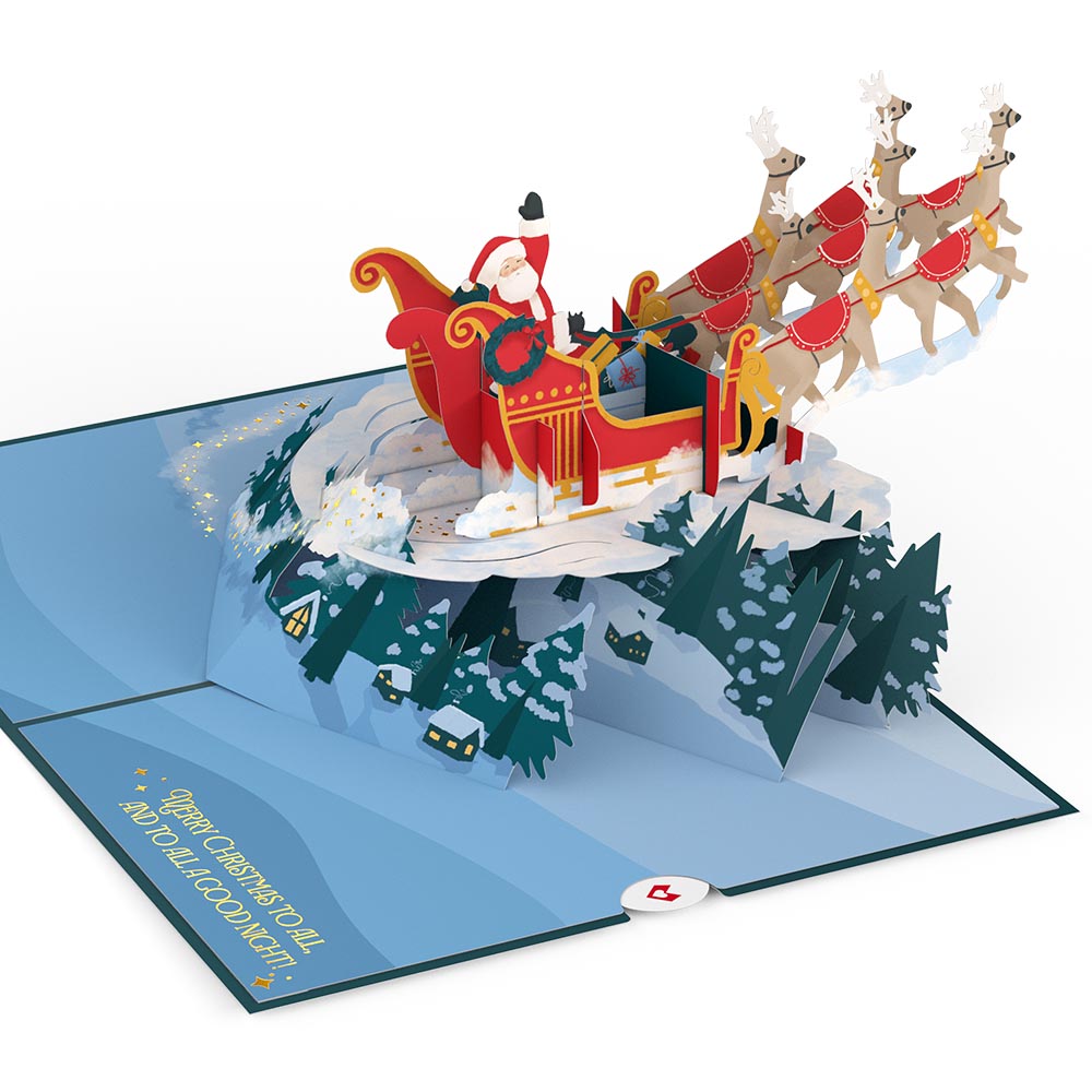 Night Sky Santa Sleigh Pop-Up Card、mySite、solidvoid