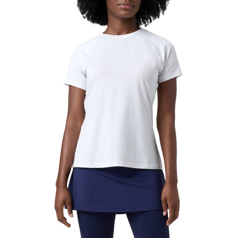 Fila Women's Essentials Short Sleeves Mesh Back Top (White)