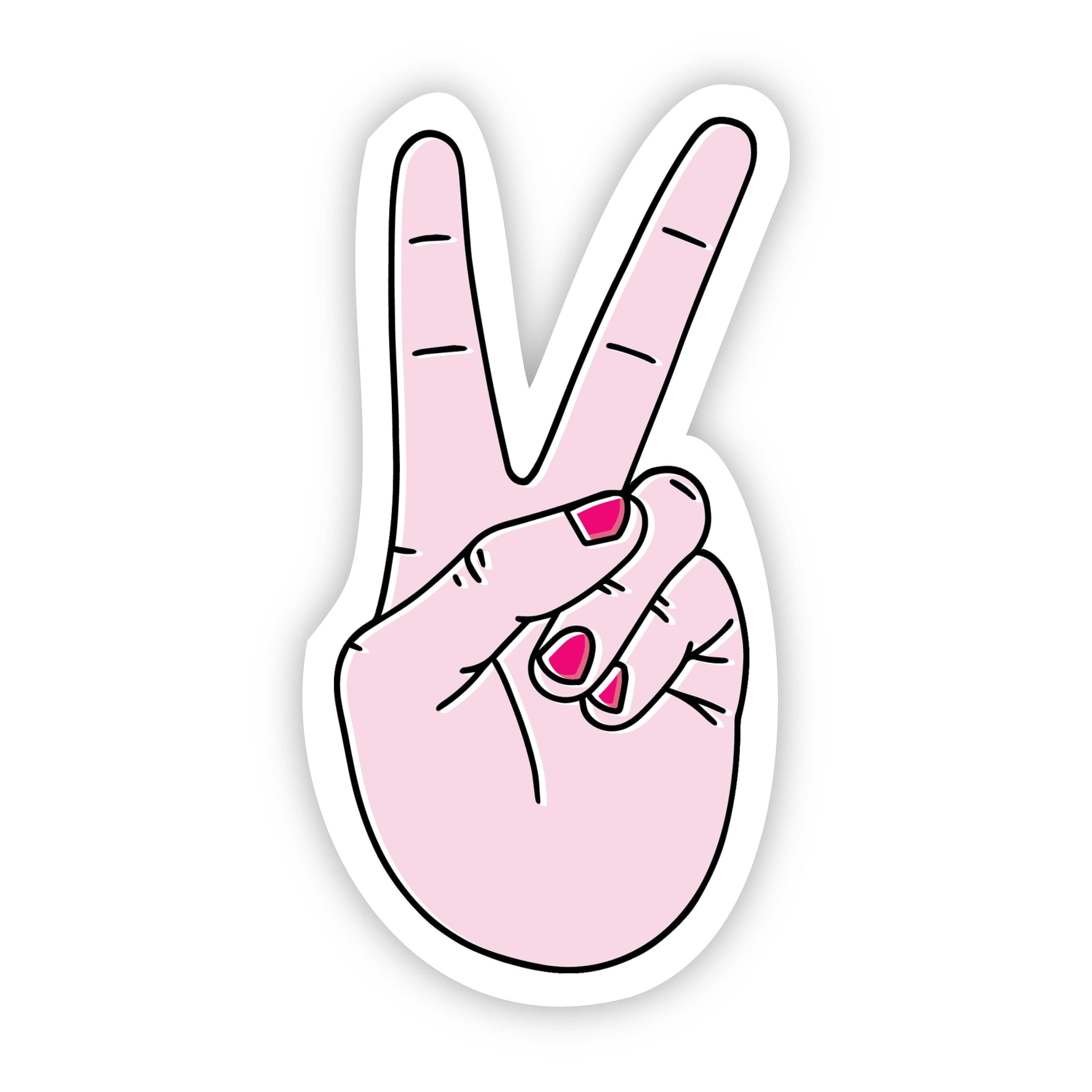  Peace Sign Light Pink Aesthetic Sticker、mySite、elrpsem3k