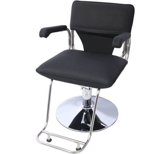 Stainless steel frame,Fashion style Hair Salon Chair Styling Heavy Duty Hydraulic Pump Barber Chair Beauty Shampoo Barbering Chair for Hair Stylist Women Man,with Barber Cape (Black)、、casual