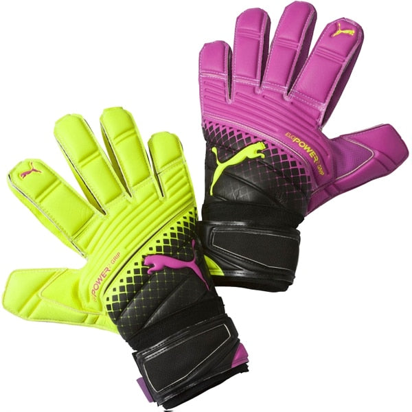 PUMA evoPOWER Grip 2.3 Goalkeeper Gloves Pink Glow/Safety Yellow/Black、mySite、noshort