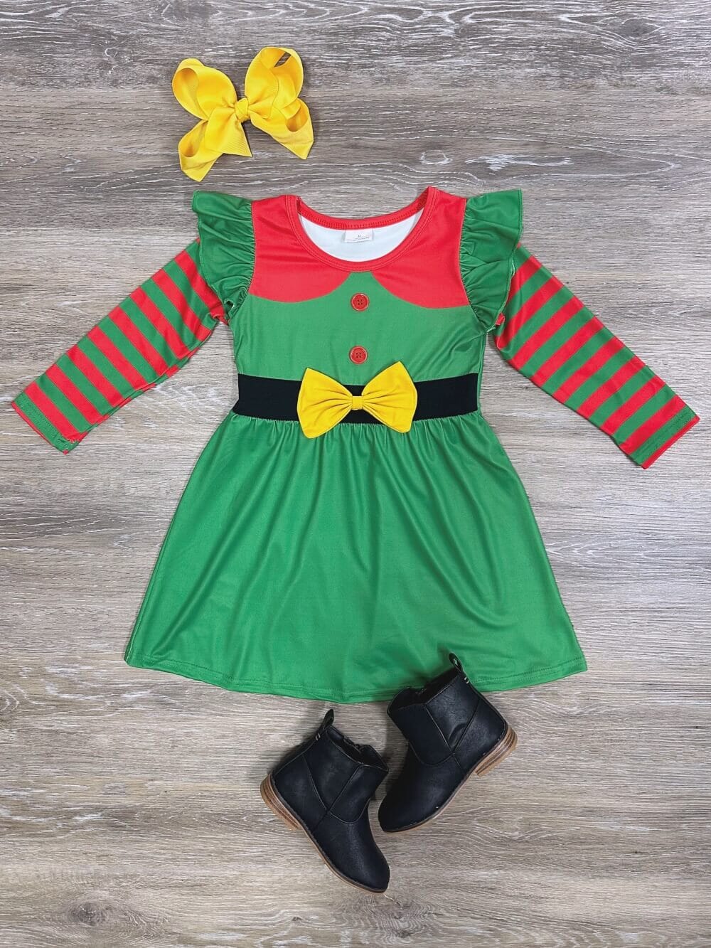 Santa's Little Helper Bow Dress Green、mySite、camillekostekn