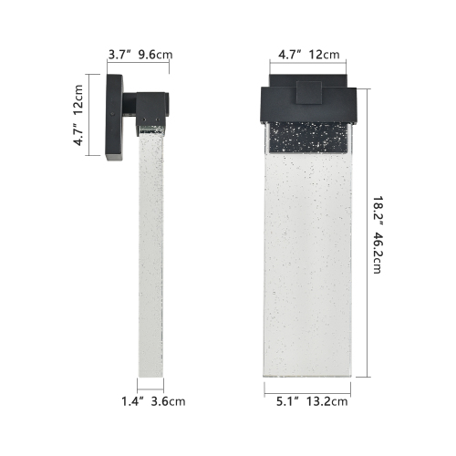 Outdoor Waterproof Transparent LED Crystal Wall Lamp Supports Multiple Types of Light Bulbs -12W Per Lamp (2 pack)、、eastwooduniform
