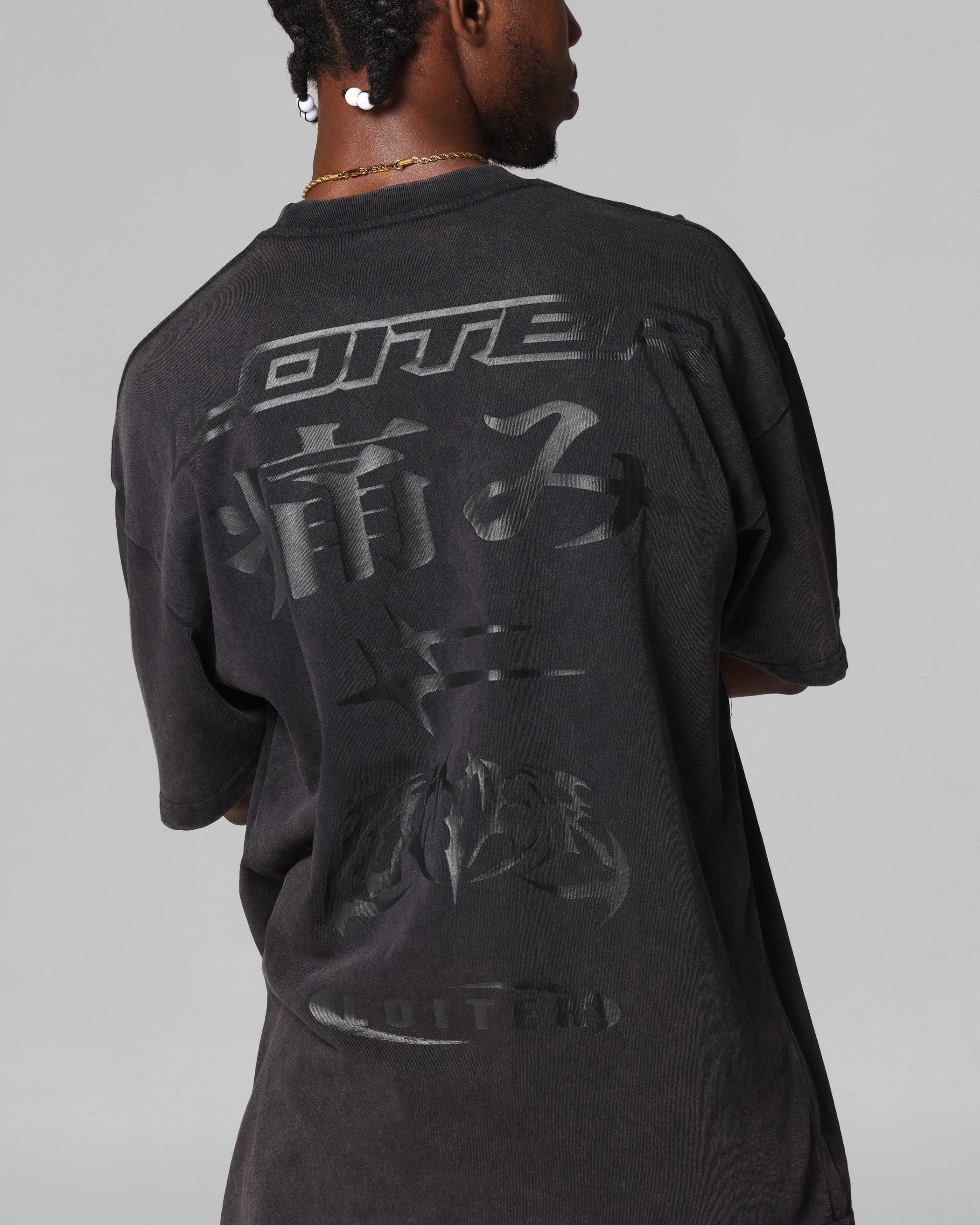 Loiter Pain T-Shirt Black Acidwash、mySite、zt4zffjzw