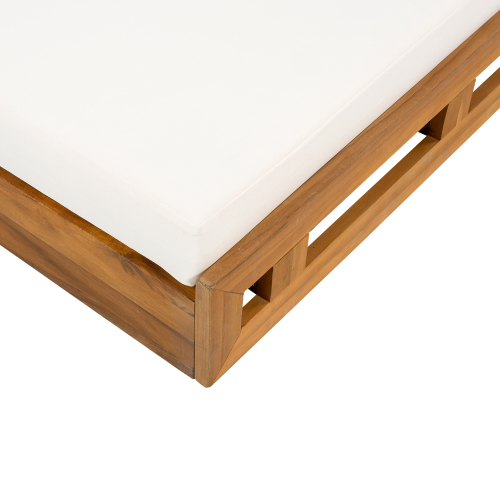 LOUNGE CHAISE SET, ACACIA WOOD WITH WATER-RESISTANT LOUNGE CUSHIONS (CREAM & 4 INCH THICK) - MATCHING DARK GREY VERSION AVAILABLE、、eastwooduniform