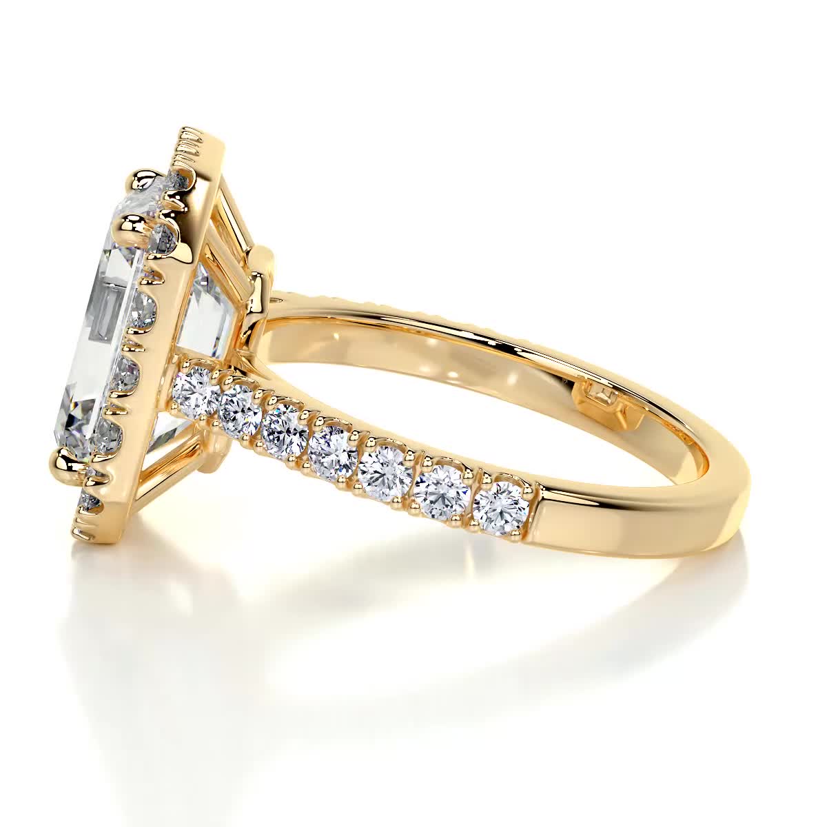 Zoey Moissanite & Diamond Ring -18K Yellow Gold、mySite、hinf8tx79