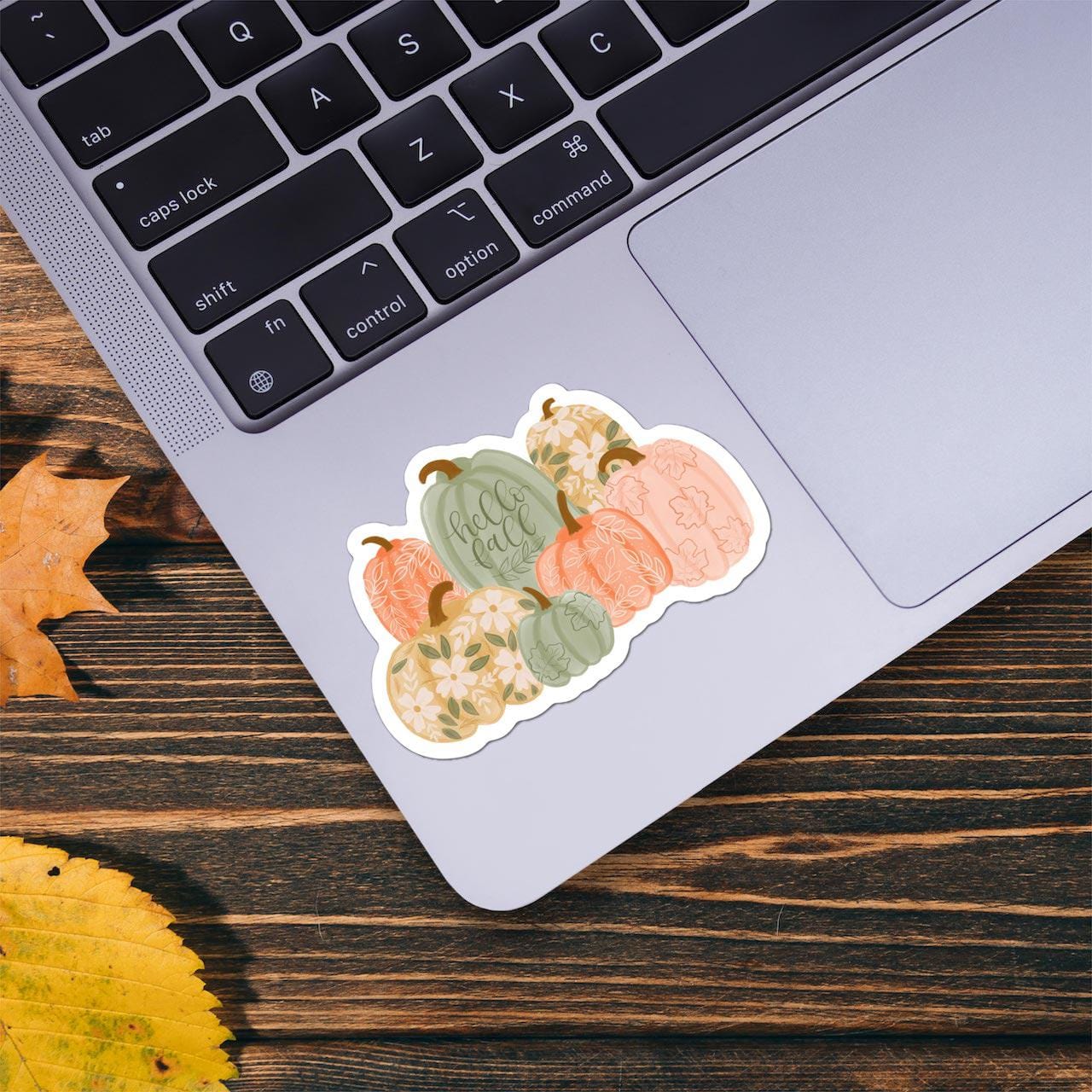  Hello Fall Floral Pumpkin Sticker、mySite、ghnorth