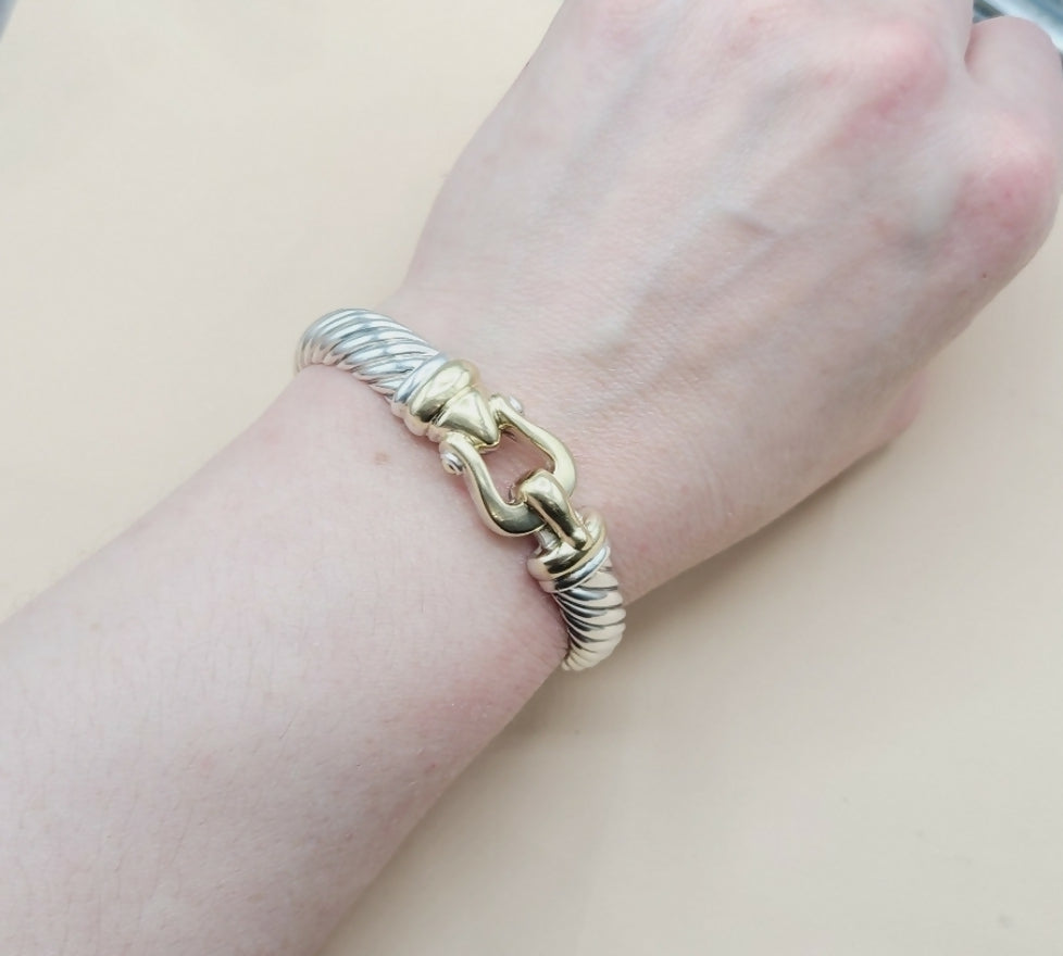 David Yurman Waverly Buckle Cable Bracelet 10mm Gold、mySite、hinf8tx79