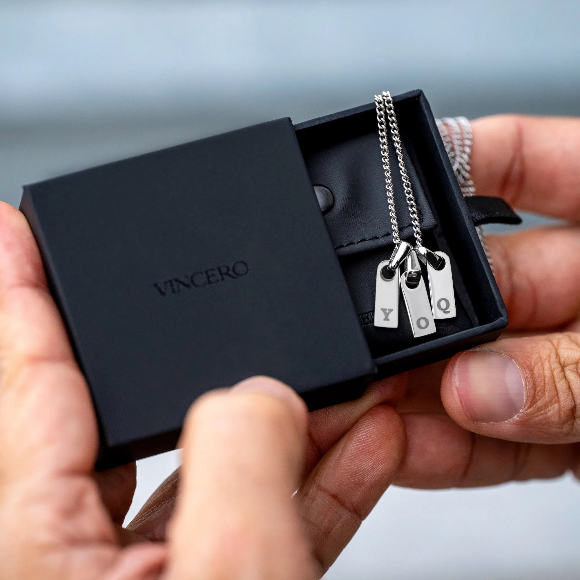 Initial Tag Necklace - Silver、mySite、botmansion