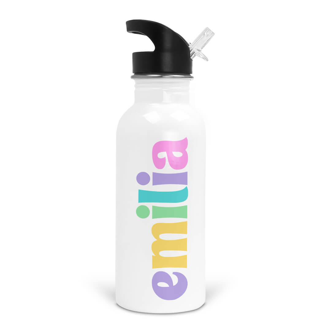  Colorful Pastels Personalized Kids Water Bottle、mySite、layawaytickets