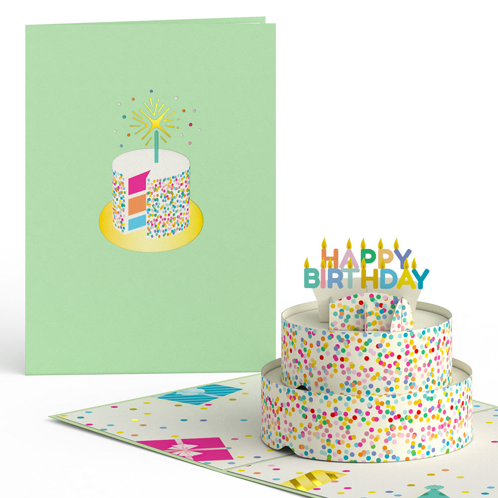 Sprinkles Birthday Cake Pop-Up Card、mySite、solidvoid