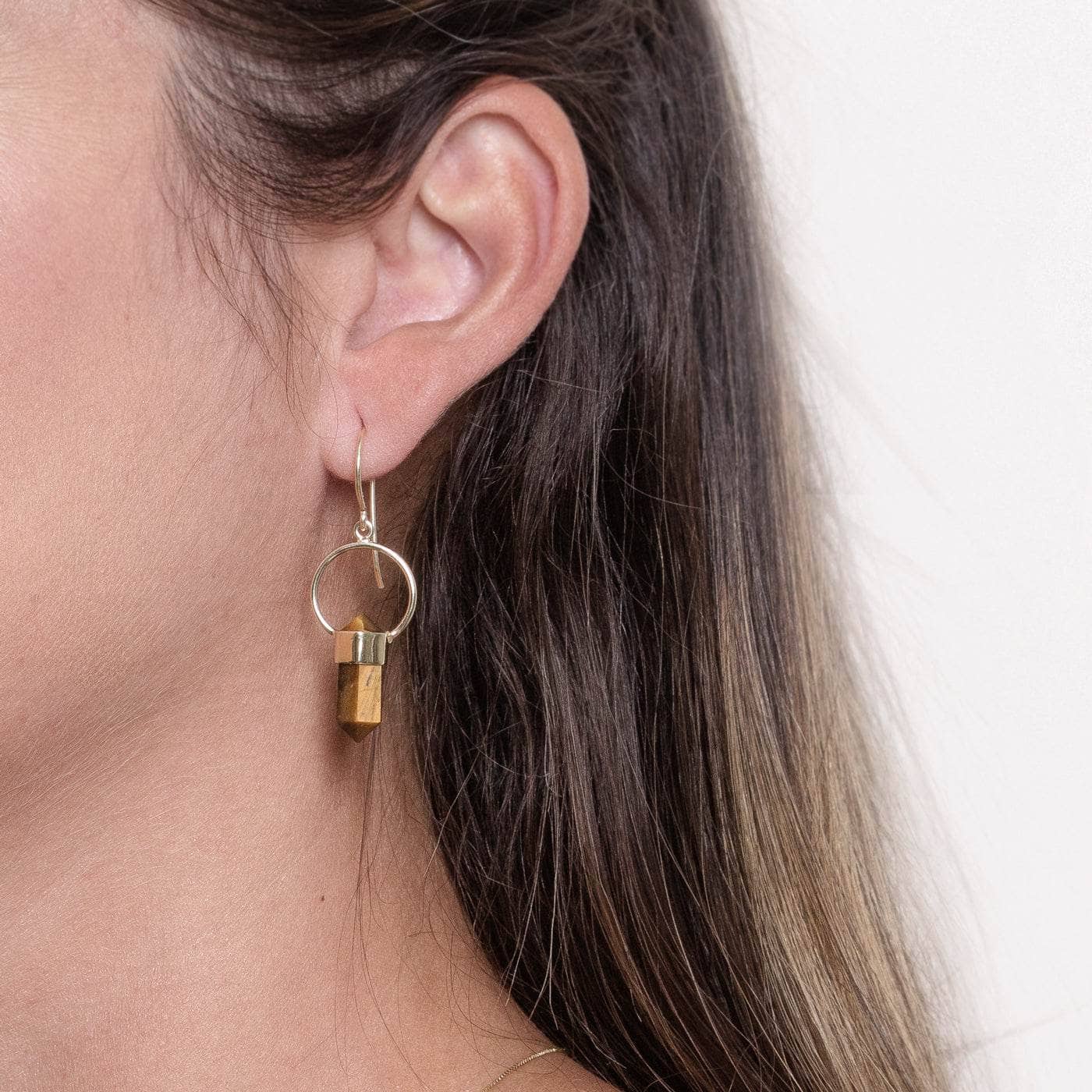 Tiger Eye Crystal Point Earrings、mySite、hinf8tx79