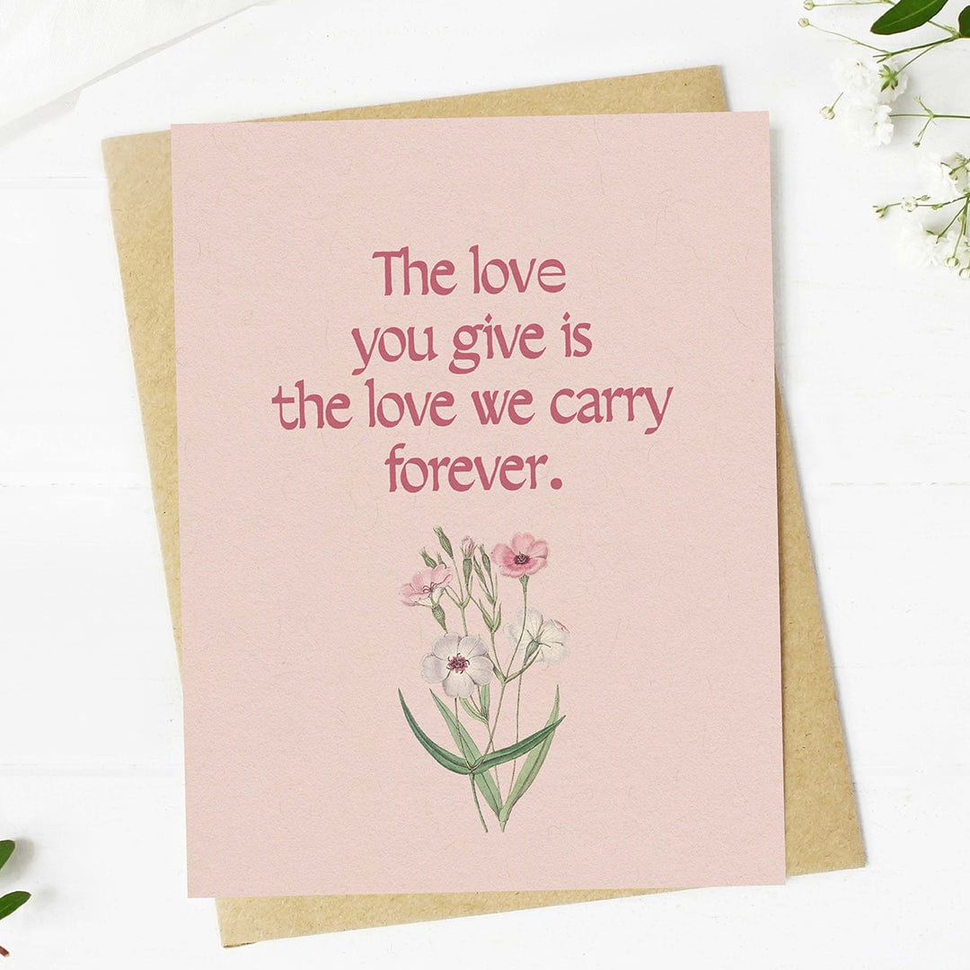  Love we carry forever Mother's Day Text Card、mySite、elrpsem3k