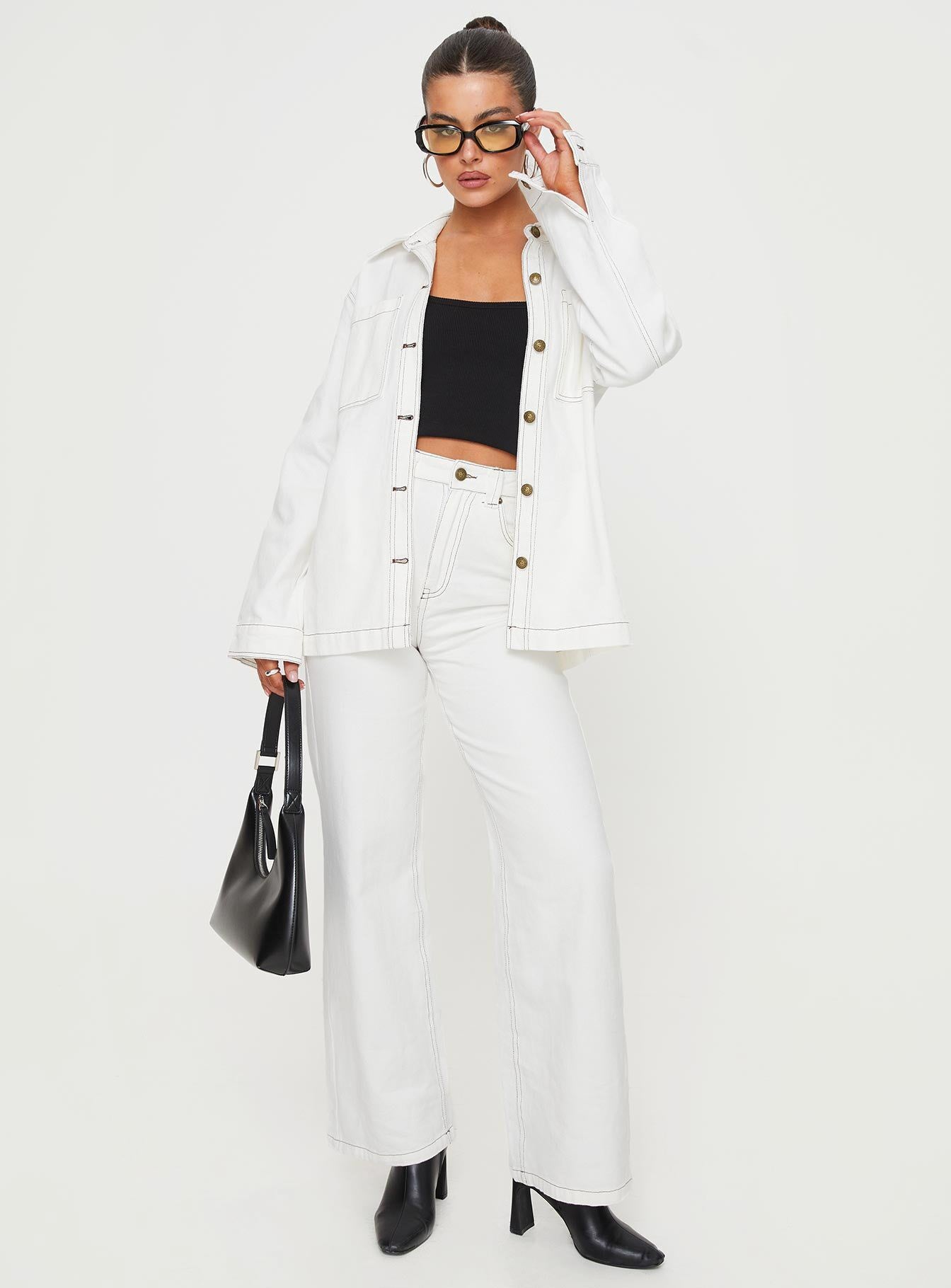 Zephee Wide Leg Jeans Cream、mySite、solidvoid