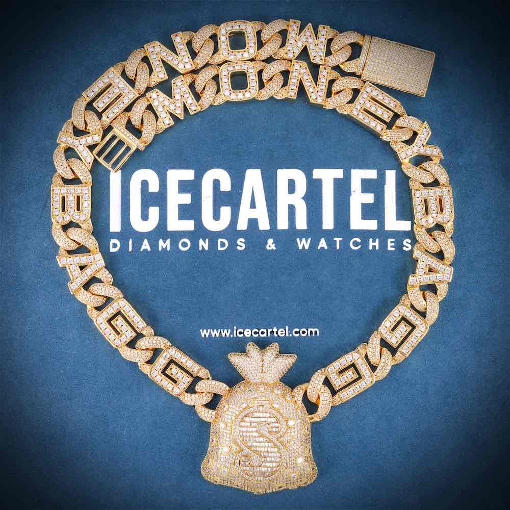 Custom Moneybag Chain Pendant 14K Gold | 12MM、mySite、hinf8tx79