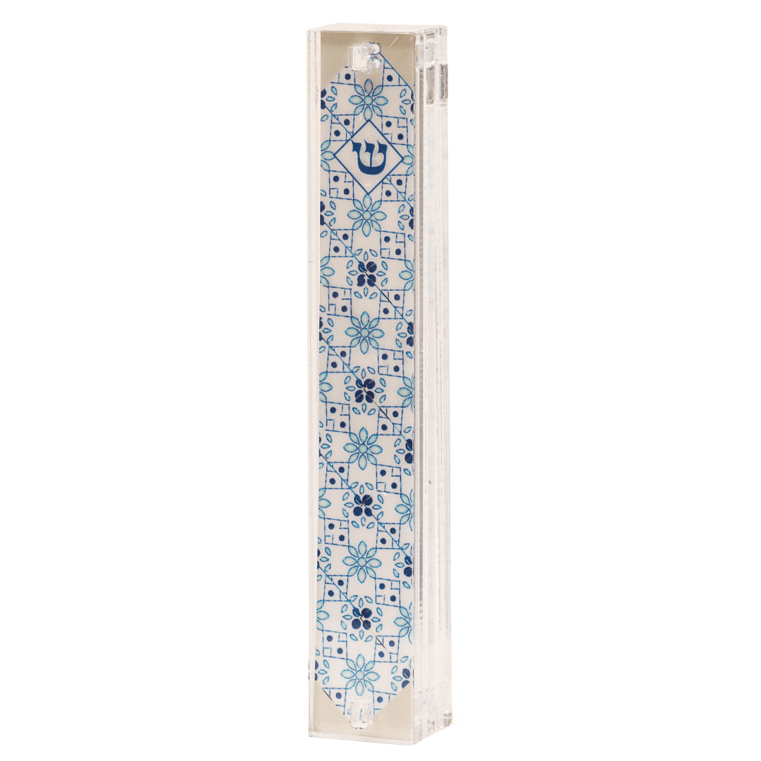 Blue Floral Mezuzah by Israel Museum、mySite、topwebapps