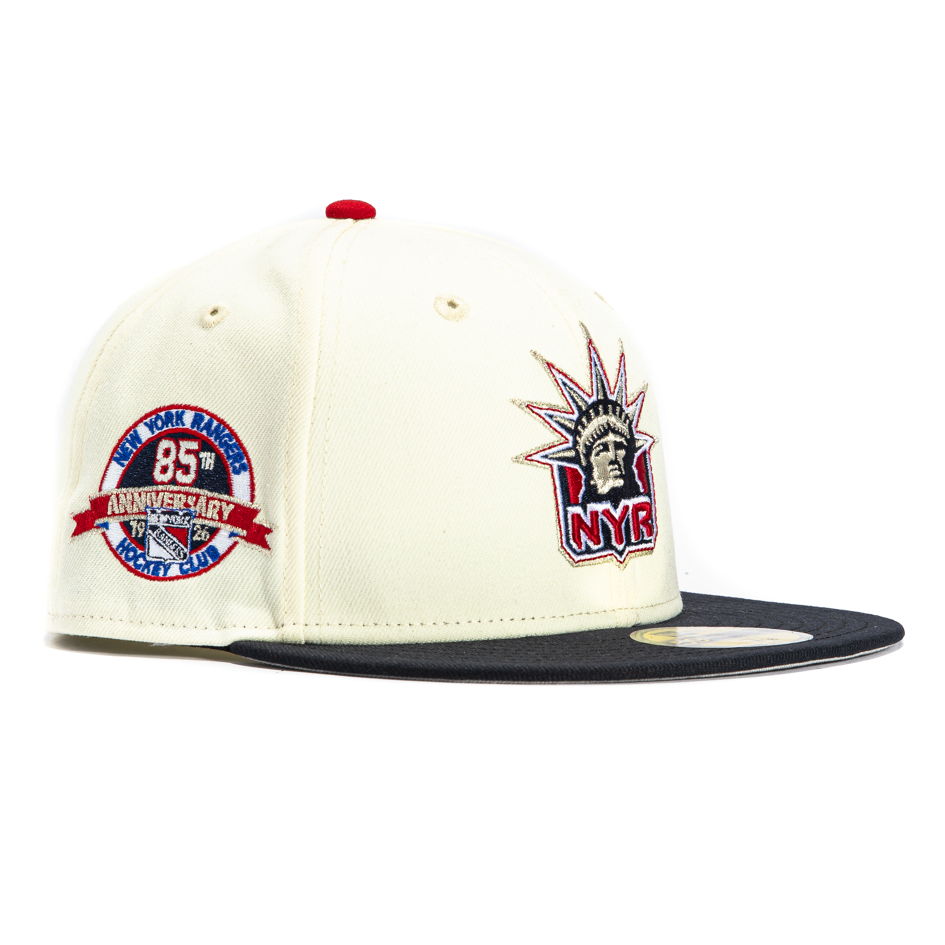 New Era 59Fifty New York Rangers 85th Anniversary Patch Hat - White, Navy、mySite、vikingsvslions