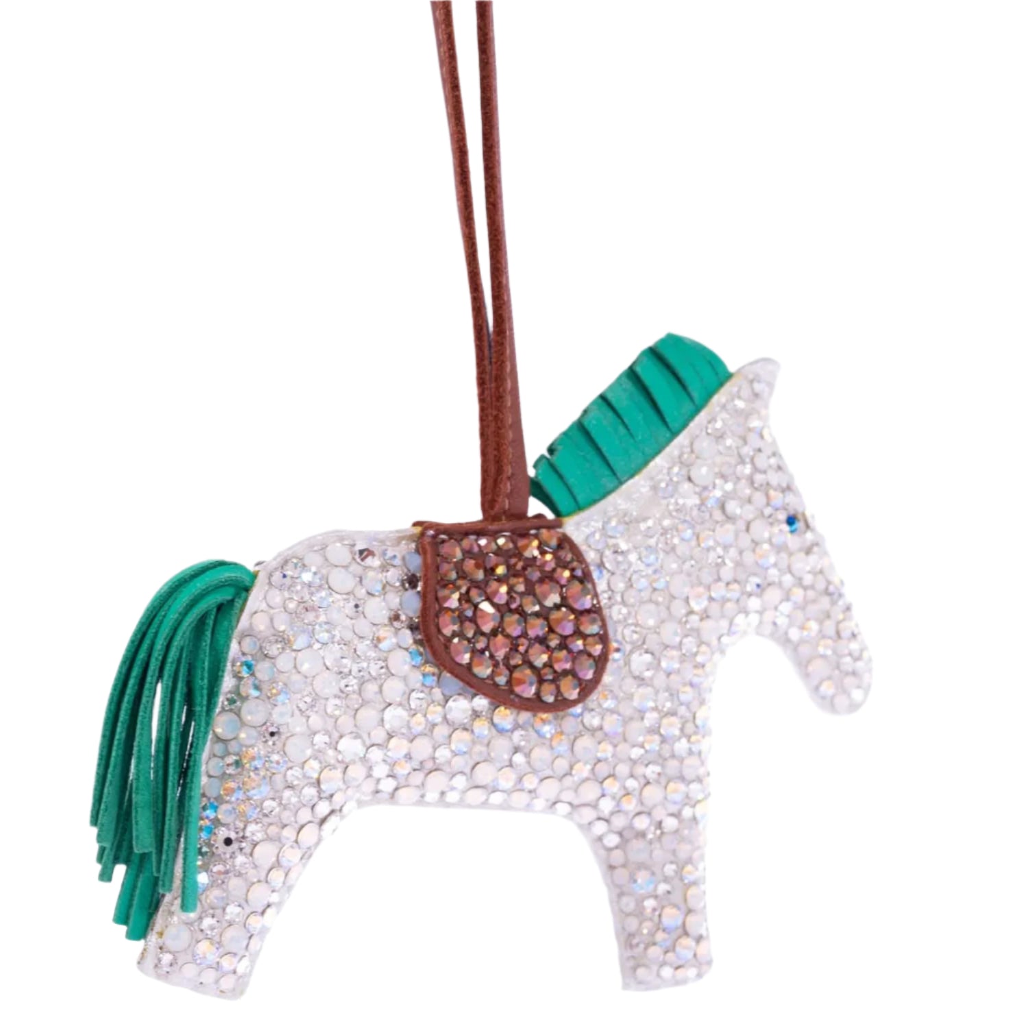 Hermès Rodeo MM Milo Lambskin White and Menthe Charm Custom Swarovski、mySite、garminoutage.com