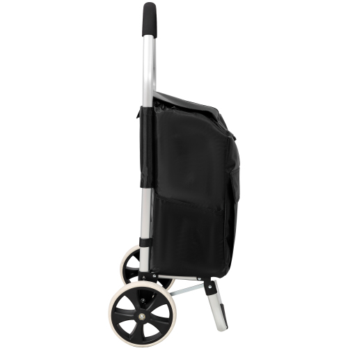 Shopping Stair Trolley with Wheels,Trolley Black Foldable Shopping Cart,Removable Shopping Oxford Waterproof Bag,Stainless Steel Triangular Wheels, Black、、eastwooduniform