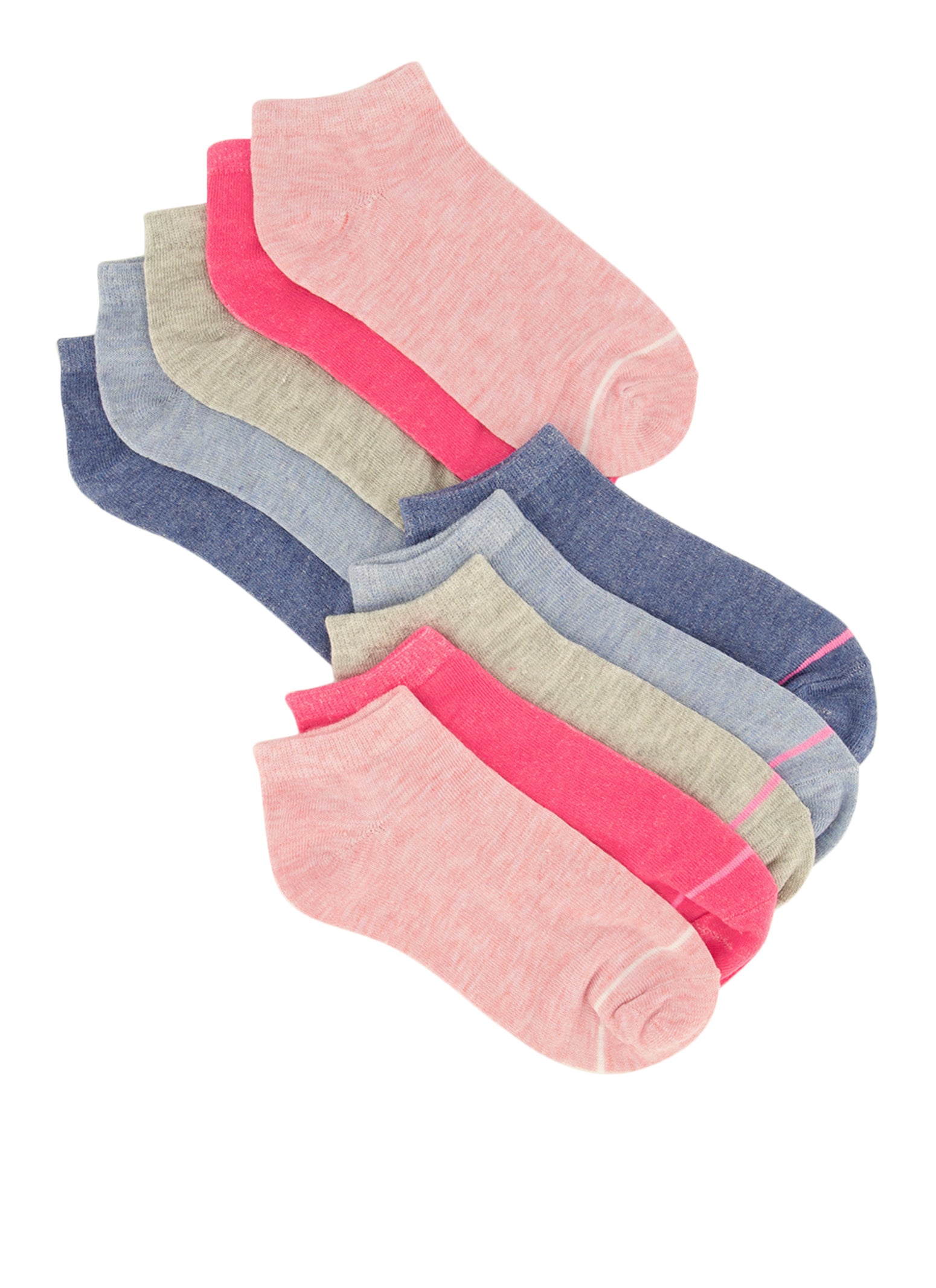 Girls 10 Pack Contrast Trim Assorted Ankle Socks、mySite、camillekostekn