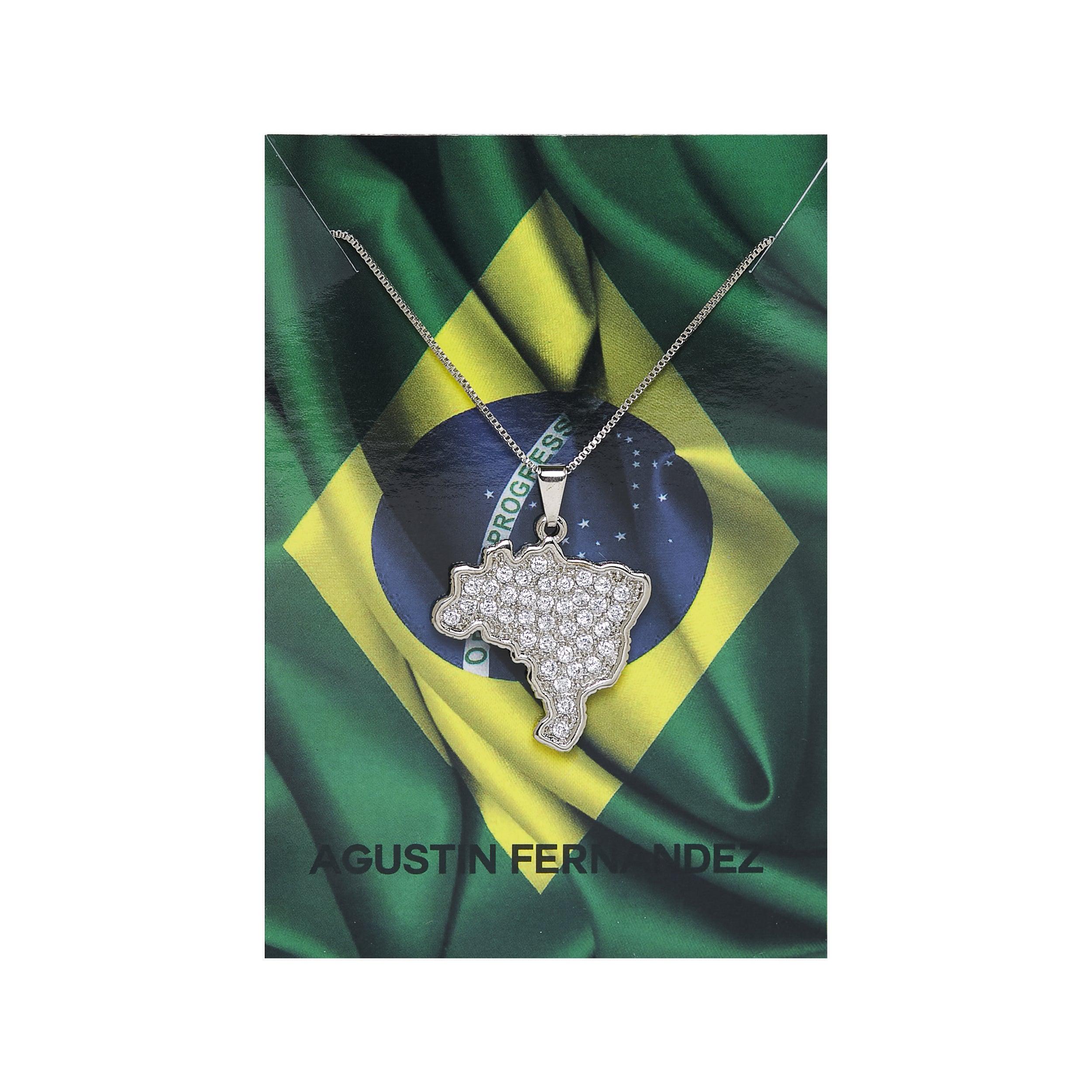 COLAR BRASIL Preenchido com CRISTAL Banhado em R贸dio Branco、mySite、camillekostekn