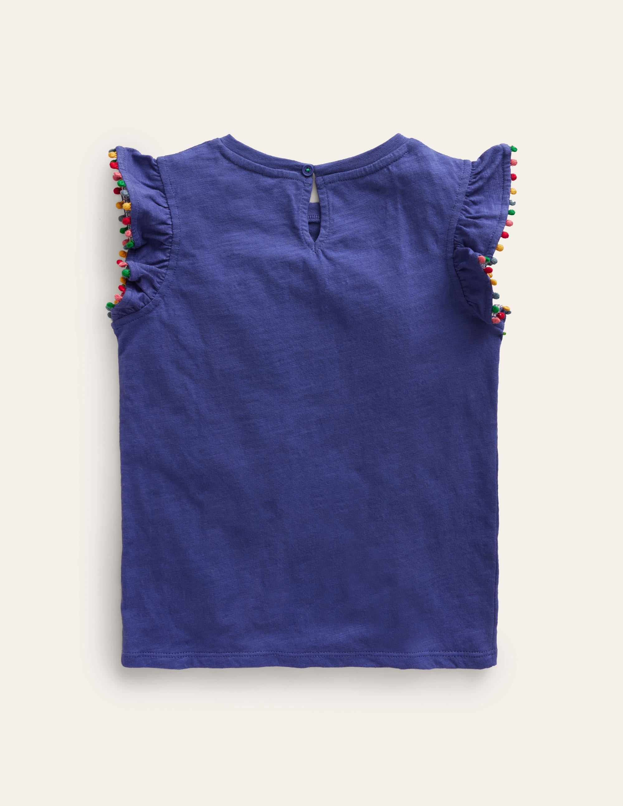  Pom Trim T-Shirt-Soft Starboard、mySite、ashleygrahame