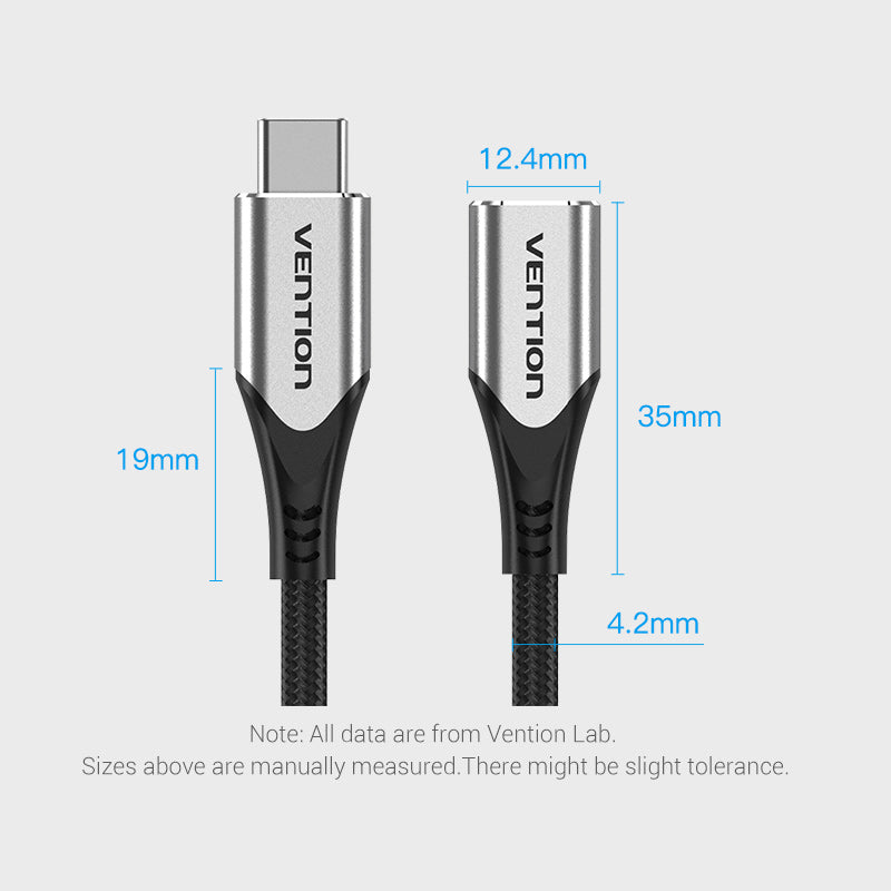 Vention Cotton Braided USB-C 3.1 Extension Cable、mySite、fannypackpong