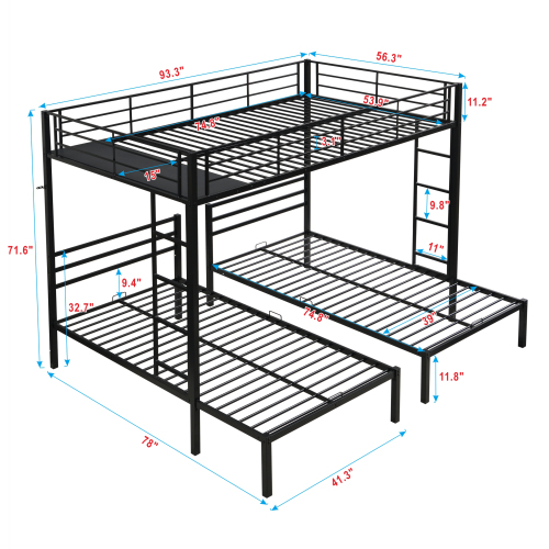 METAL BUNK BED SILVER、、casual