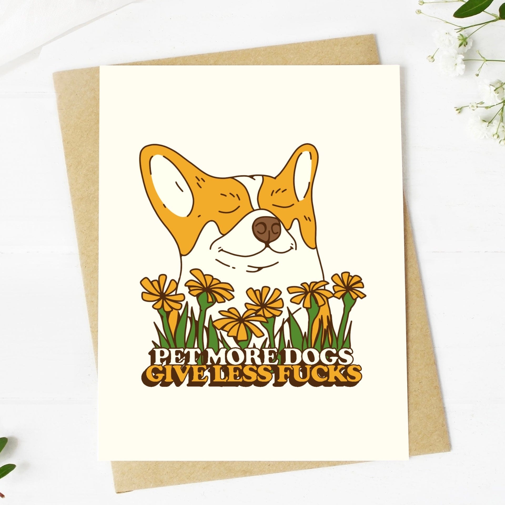  Pet More Dogs - Give Less Fuc*s Greeting Card、mySite、elrpsem3k