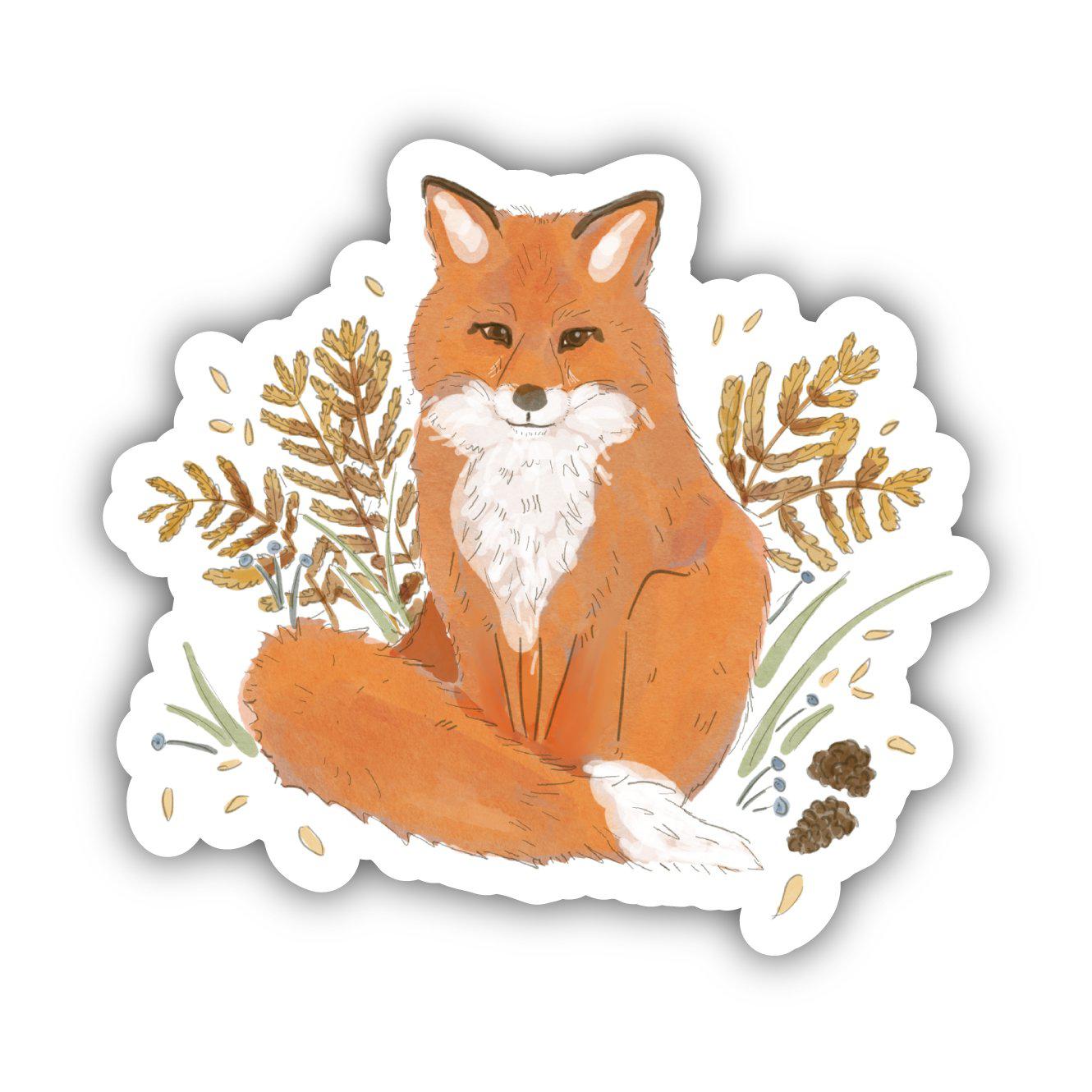  Orange Fox Fall Sticker、mySite、elrpsem3k