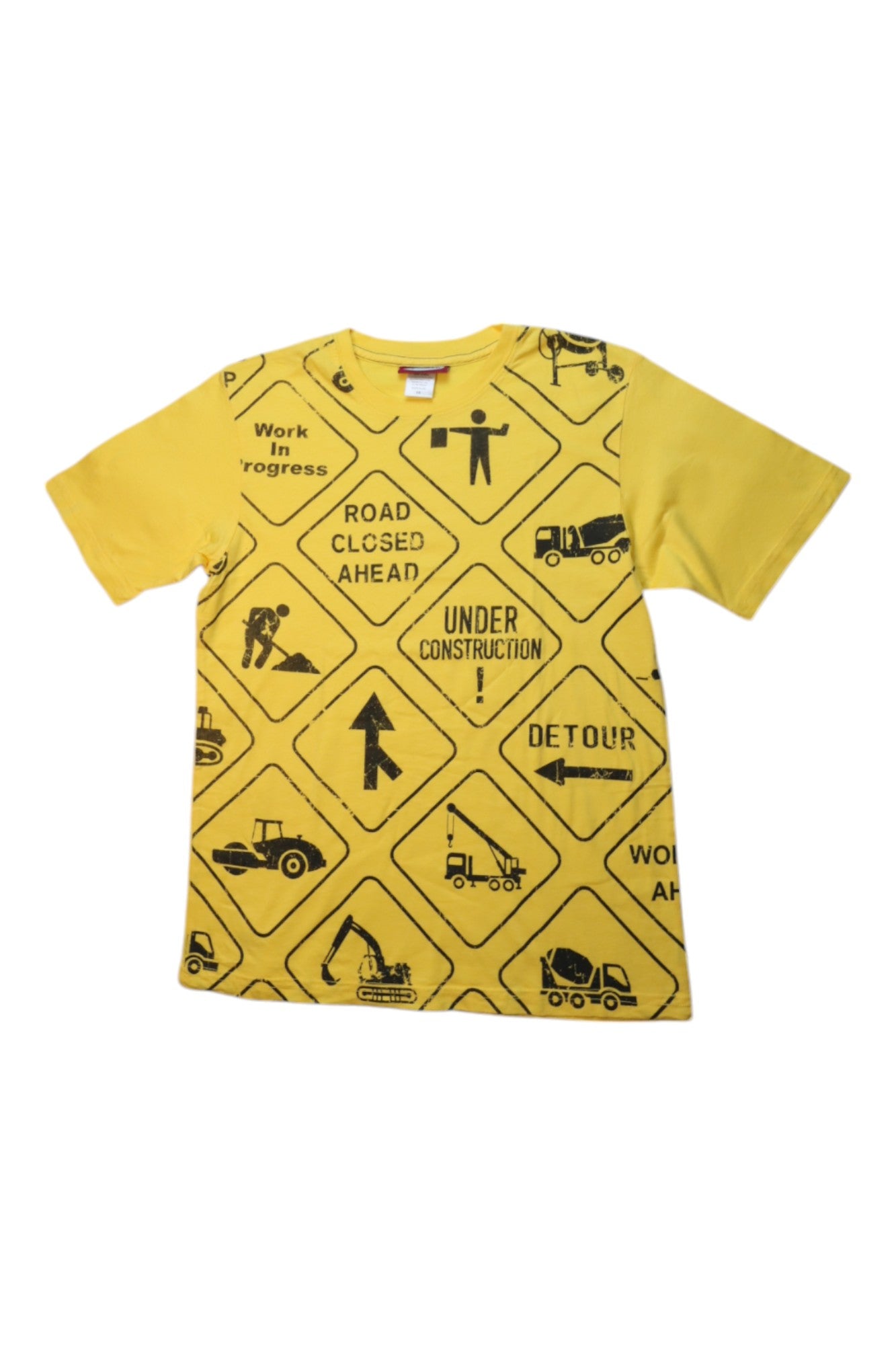 City Threads Construction Sign Short Sleeve T-Shirt - Size 10Y、mySite、g9winljtr