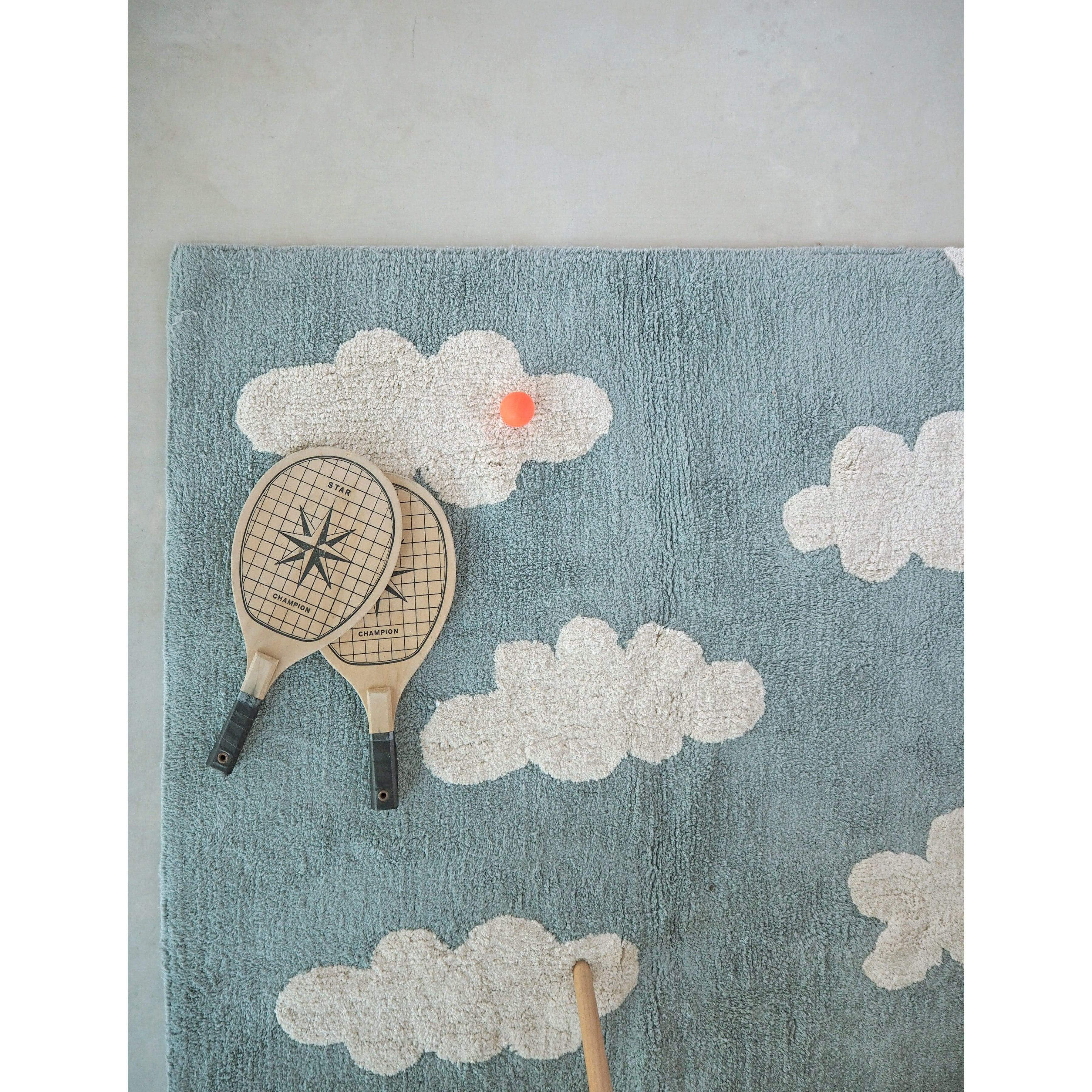 Clouds Vintage Blue Machine Washable Area Rug、mySite、gigharbornorthrealestate
