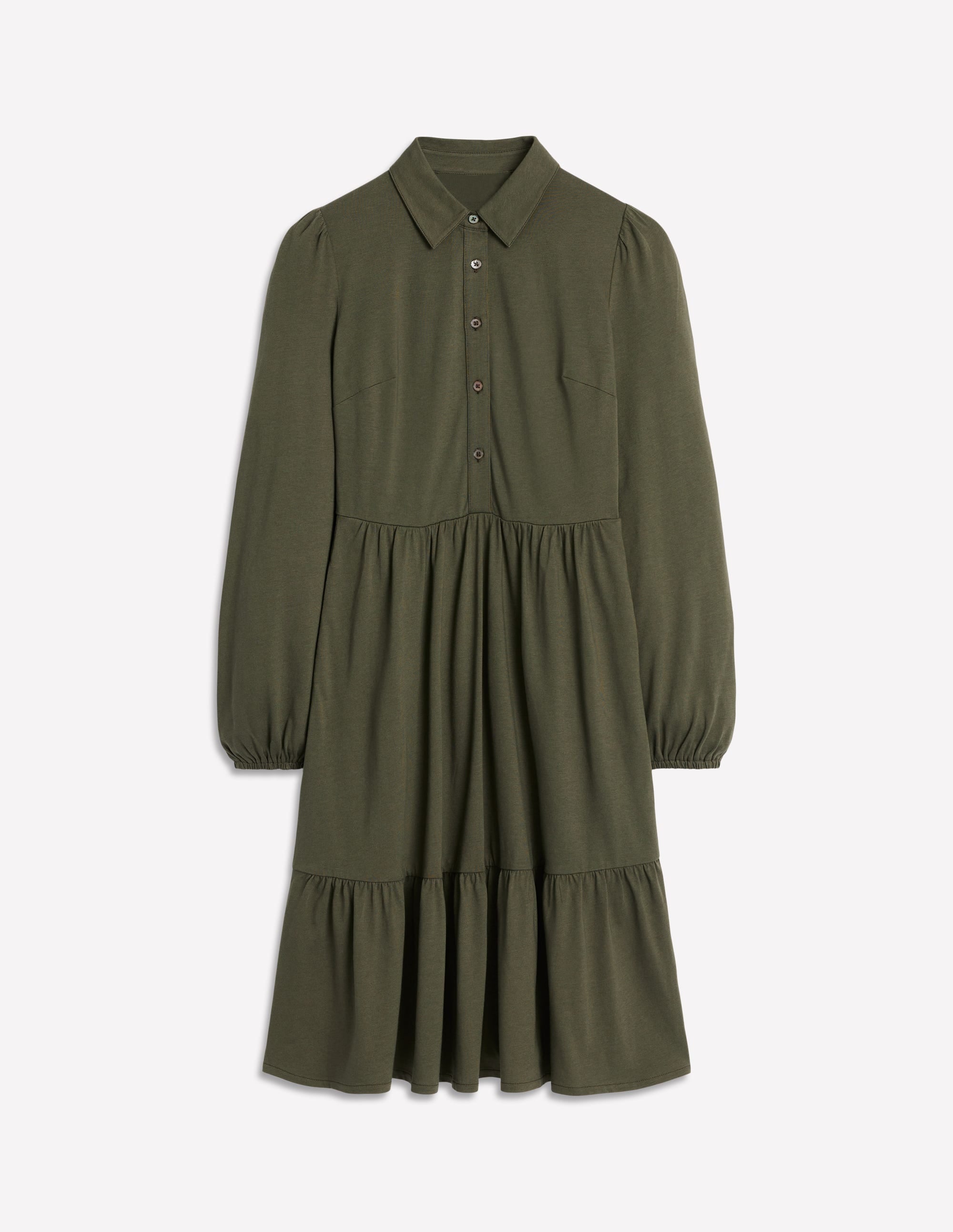  Jemima Tiered Jersey Dress-Classic Khaki、mySite、ashleygrahame
