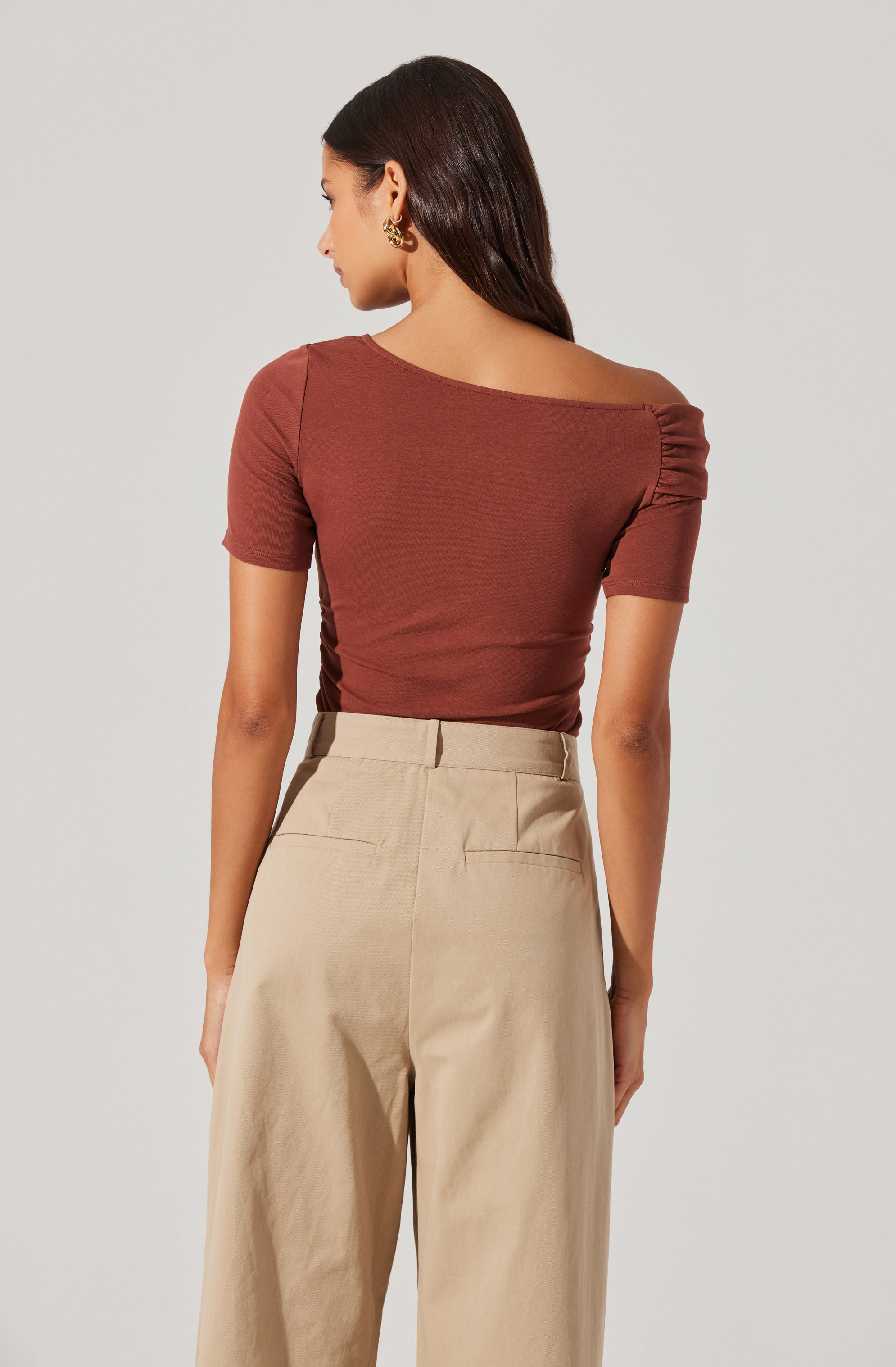 Saylah Off Shoulder Twist Top、mySite、solidvoid