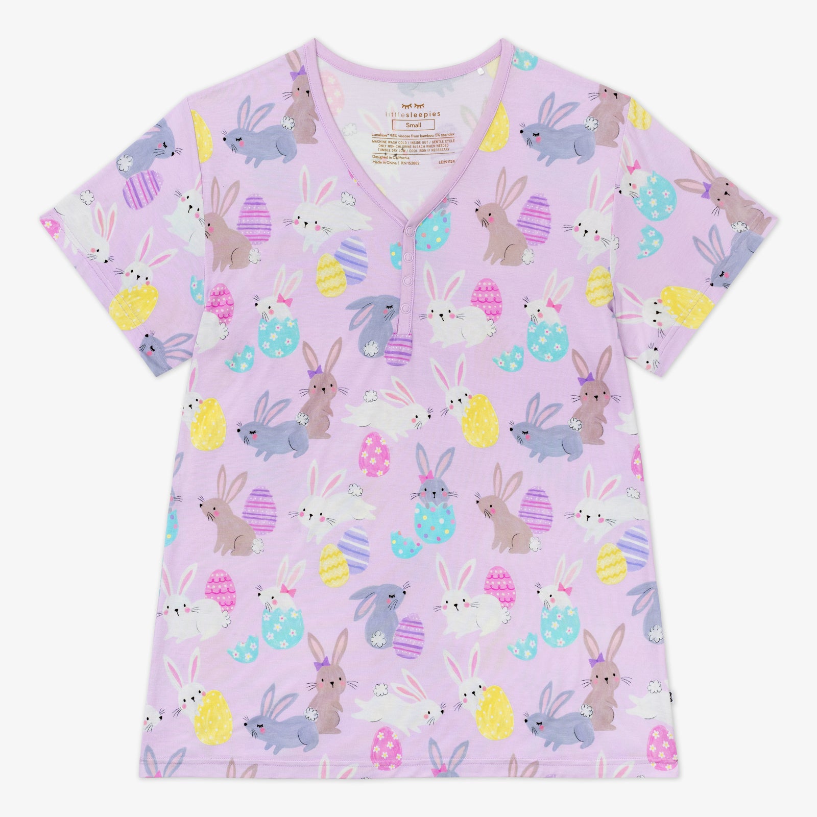  Lavender Hoppy Days Women's Short Sleeve Pajama Top、mySite、layawaytickets