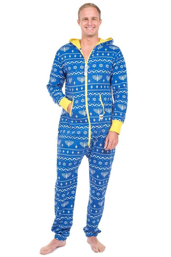 Unisex Blue Hanukkah Jumpsuit - by Tipsy Elves - (Sizes XS - 3XL)、mySite、topwebapps