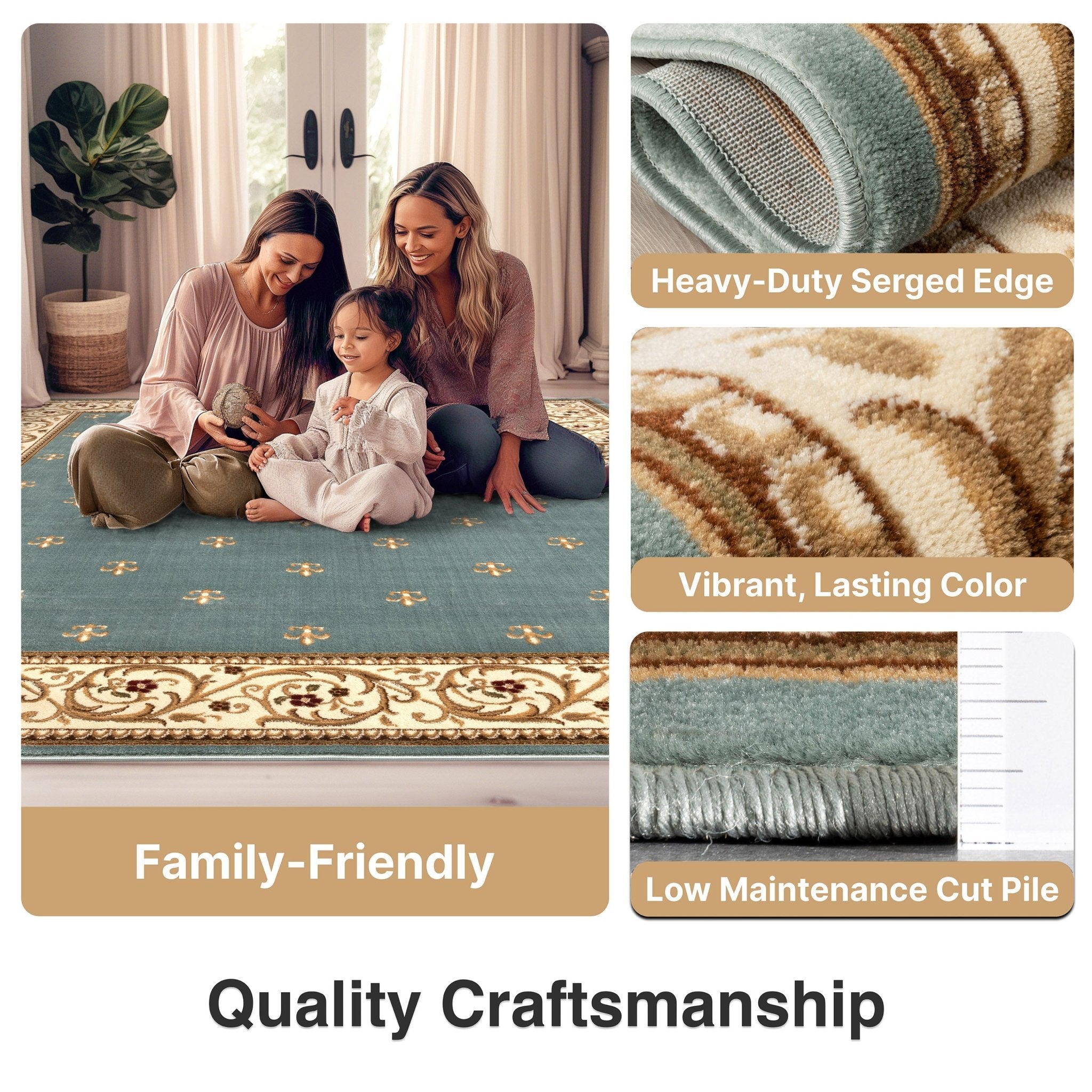 Fleur de Lis Elegance Easy to Clean Rug、mySite、gigharbornorthrealestate