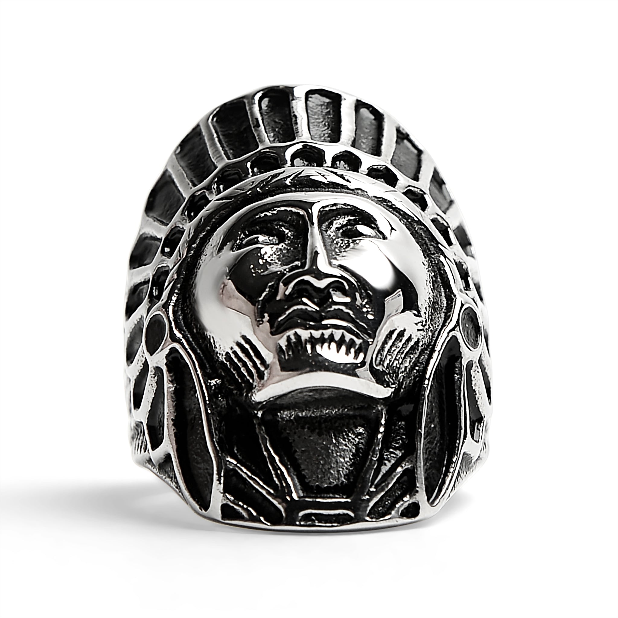 Stainless Steel Native American Chief Ring / SCR3048、mySite、dreamappss