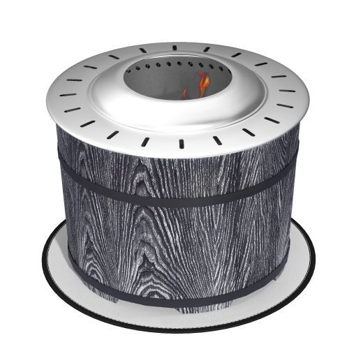 Outsunny Smokeless Fire Pit with Fireproof Mat, 20" Barrel Style Portable Wood Burning Firepit, Magnesium Oxide Low Smoke Camping Bonfire Stove for Backyard, Patio, Picnic, Black、、eastwooduniform