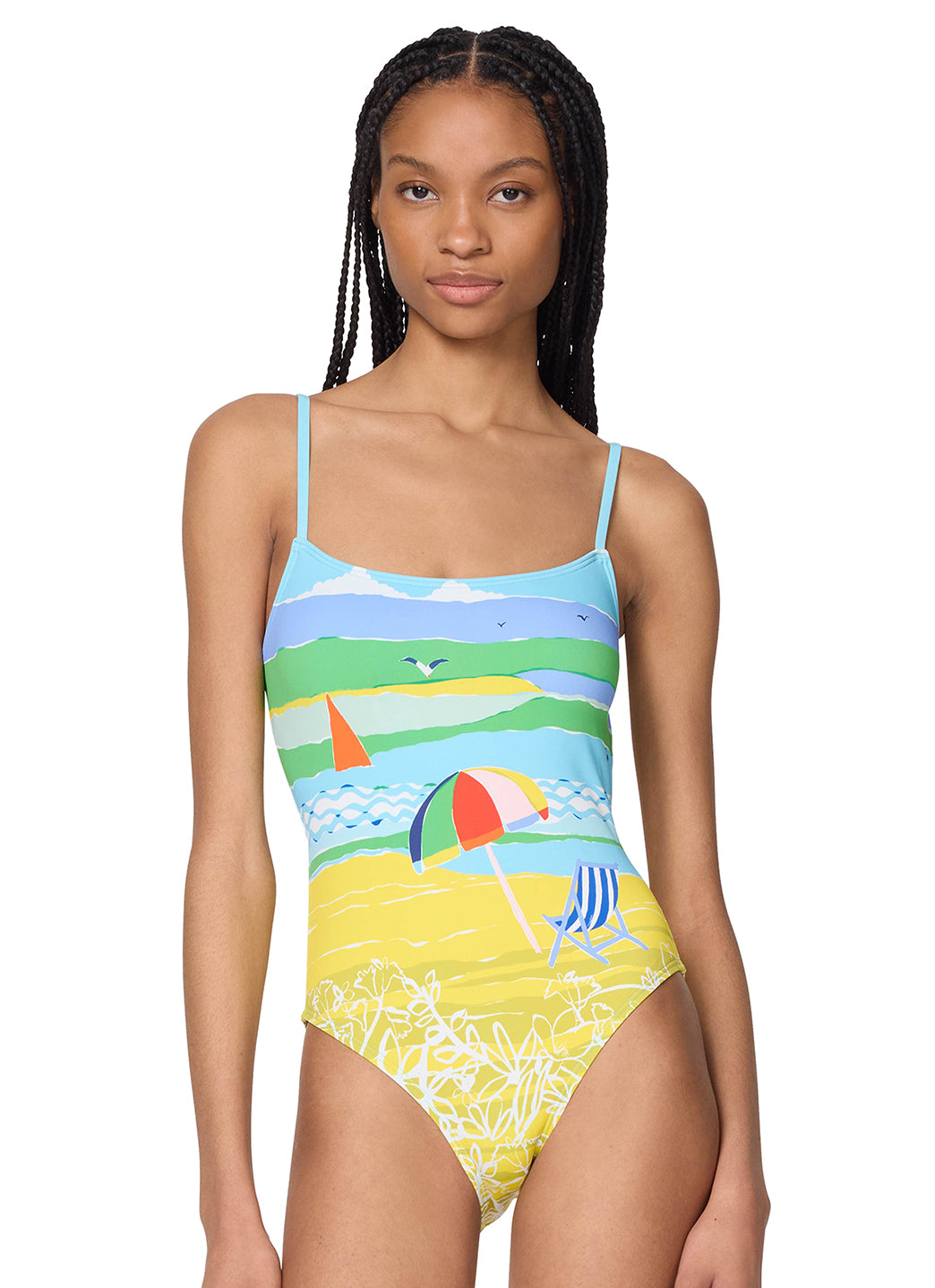 Kate Spade Women's Summer Day Tie Back One Piece Swimsuit、mySite、noshort
