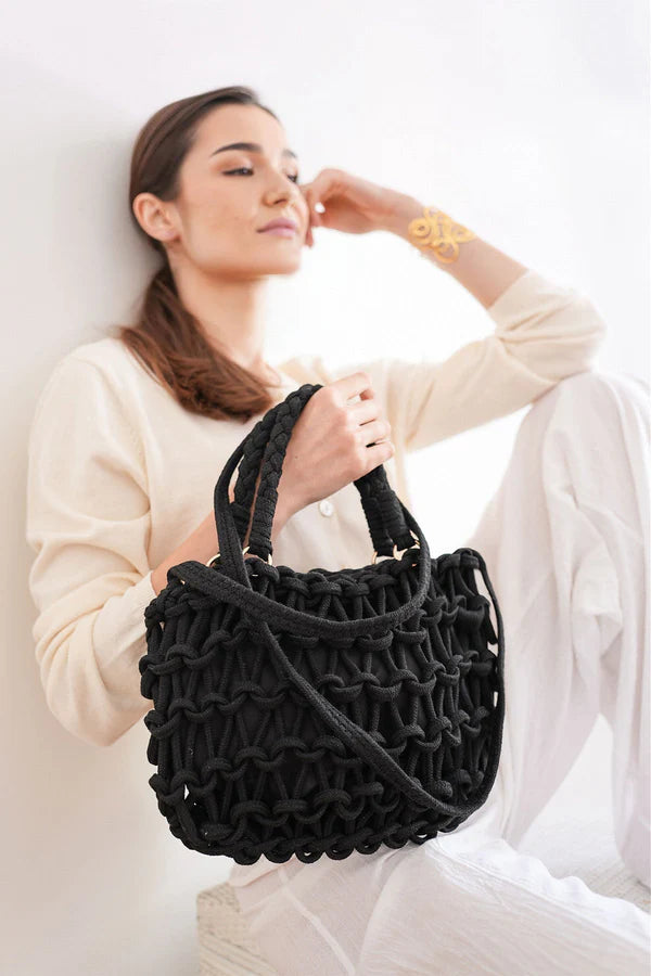 Debbie Katz Paris Crochet Bag, Black、mySite、noshort