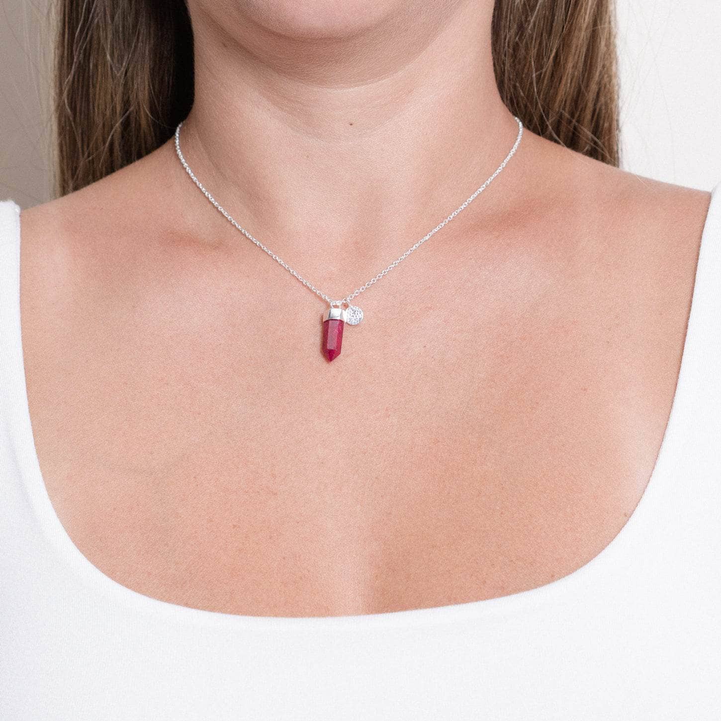 Delicate Ruby Crystal Point Necklace、mySite、hinf8tx79