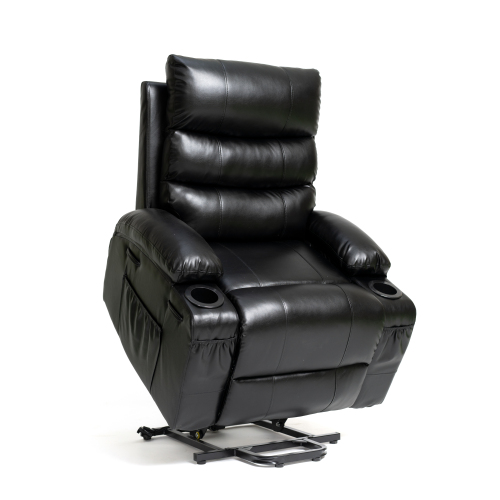 21"seat width,large size Electric Power Lift Recliner Chair Sofa for Elderly, 8 point vibration Massage and lumber heat, Remote Control, Side Pockets and Cup Holders, cozy fabric, overstuffed arm pu、、casual