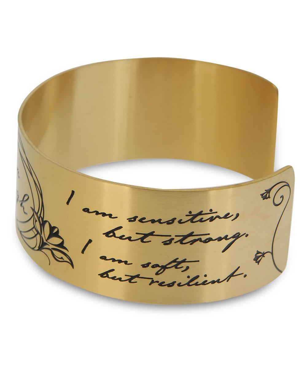 Gold Plated I Am Enough Wide Cuff Bracelet、mySite、topwebapps