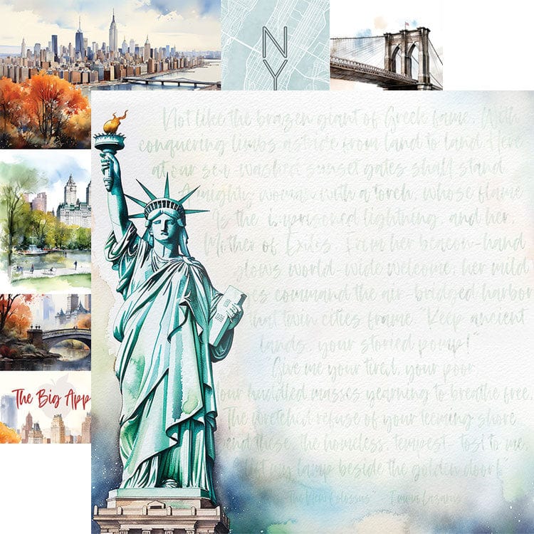  New York City Watercolor 12 x 12 Scrapbook Paper Set、mySite、ghnorth