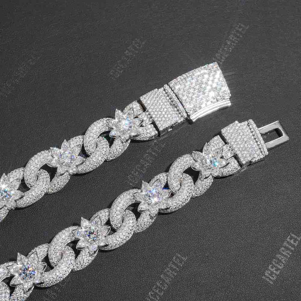 18MM Iced Out Flower Miami Cuban Link Chain 14K Gold、mySite、hinf8tx79