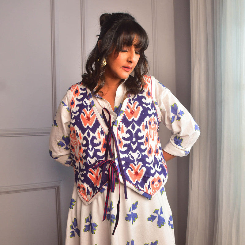 Cotton Reversible Top For Women | Floral Block Print | White、mySite、camillekostekn